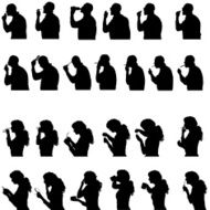 Vector Silhouette Of People N706