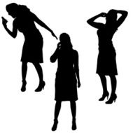 Vector silhouette of a woman N1727