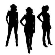 Vector silhouette of a woman N1729