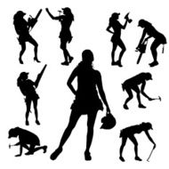 Vector silhouette of a woman N1731