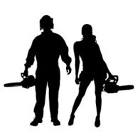 Vector silhouette of a people N265