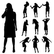 Vector silhouette of a woman N1732