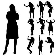 Vector silhouette of a woman N1733