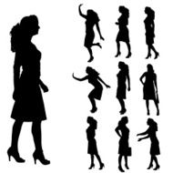 Vector silhouettes of woman N98