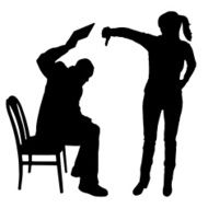 Vector silhouette of a people with computer N17