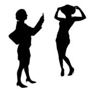 Vector silhouettes of women N115