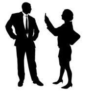 Vector silhouettes man and women N23