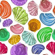 Seamless pattern of seashells N3