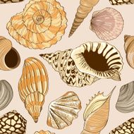 Seamless pattern of seashells N4