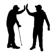 Vector silhouettes of people N199