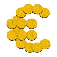 euro symbol made up of coins