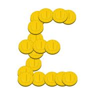 sterling symbol made up of coins