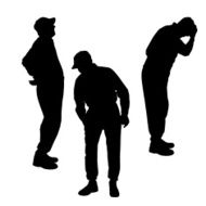 Vector silhouette of old people N141