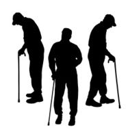 Vector silhouette of old people N142
