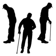 Vector silhouette of old people N143