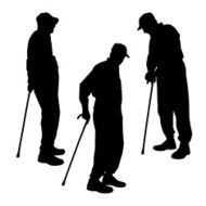 Vector silhouette of old people N144