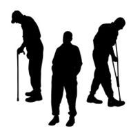 Vector silhouette of old people N146