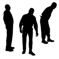 Vector silhouette of old people N147