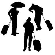 Vector silhouette of a man N790