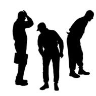 Vector silhouette of old people N148
