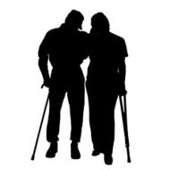 Vector silhouette of old people N149