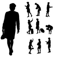 Vector silhouette of a woman N1742