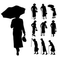 Vector silhouette of a woman N1743
