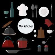 Kitchen tools vector set N2