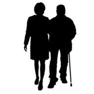 Vector silhouette of old people N159
