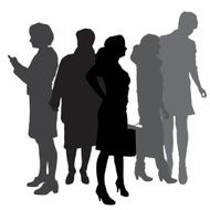 Vector silhouette of businesswoman N135