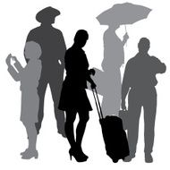 Vector silhouettes of business people N120