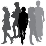 Vector silhouette of a woman N1746