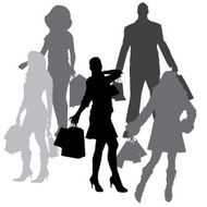 Vector silhouette of a woman N1747