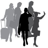 Vector silhouette of businesswoman N136