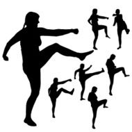 Vector silhouette of a woman N1750
