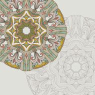 background with lace circle hand drawn ornament N3