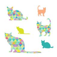 Cat silhouettes on the white background N2