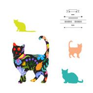 Cat silhouettes on the white background N3