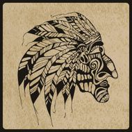 Vector Tattoo Native American Indian chief