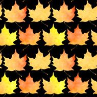 seamless vector pattern with leaves in watercolor N2