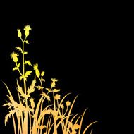 Silhouettes of flowers and grass N52