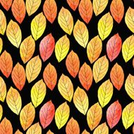 seamless vector pattern with leaves in watercolor N3
