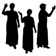Vector silhouette of woman N389