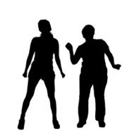 Vector silhouette of women N153