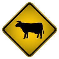 Warning Cows Sign- Vector N2