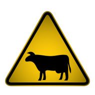 Warning Cows Sign- Vector N3