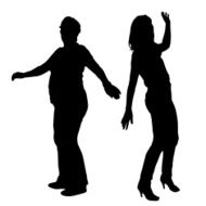 Vector silhouette of women N156