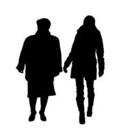 Vector silhouette of women N158
