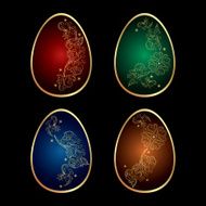 Background with colorful decorated easter eggs