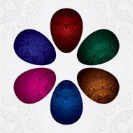 Background with colorful decorated easter eggs N2
